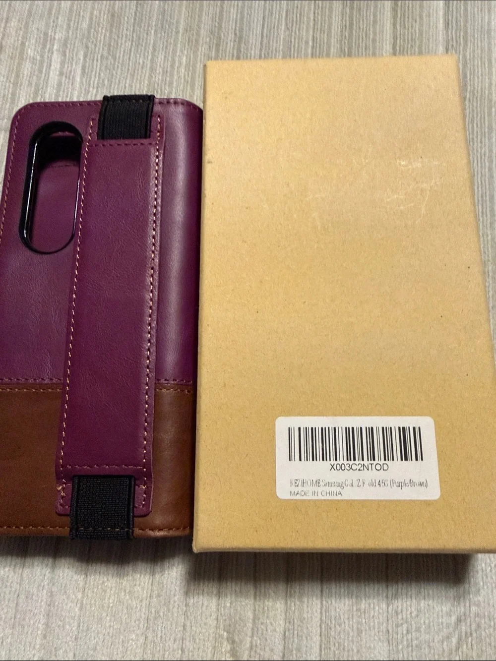 Two-Tone Wine and Brown Leather Phone Case Wallet